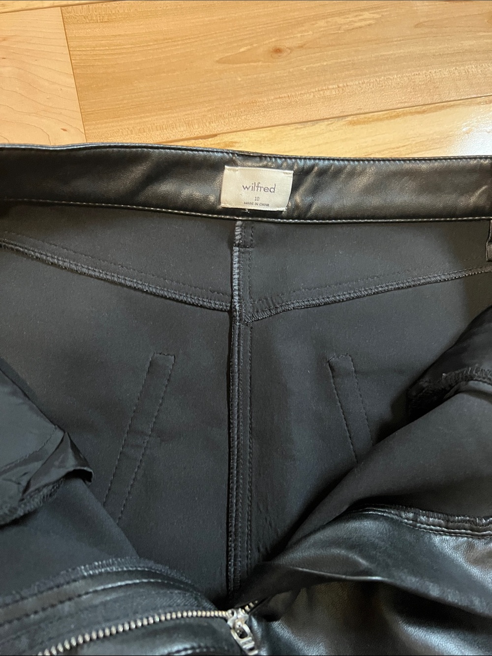 Wilfred Black Straight-Leg Faux Leather Pants - Picture 11 of 13